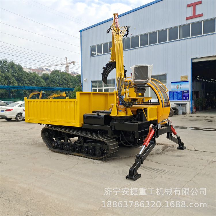 履带四不像随车抓机 场地固定旋转抓木机 8吨水田行驶随车抓