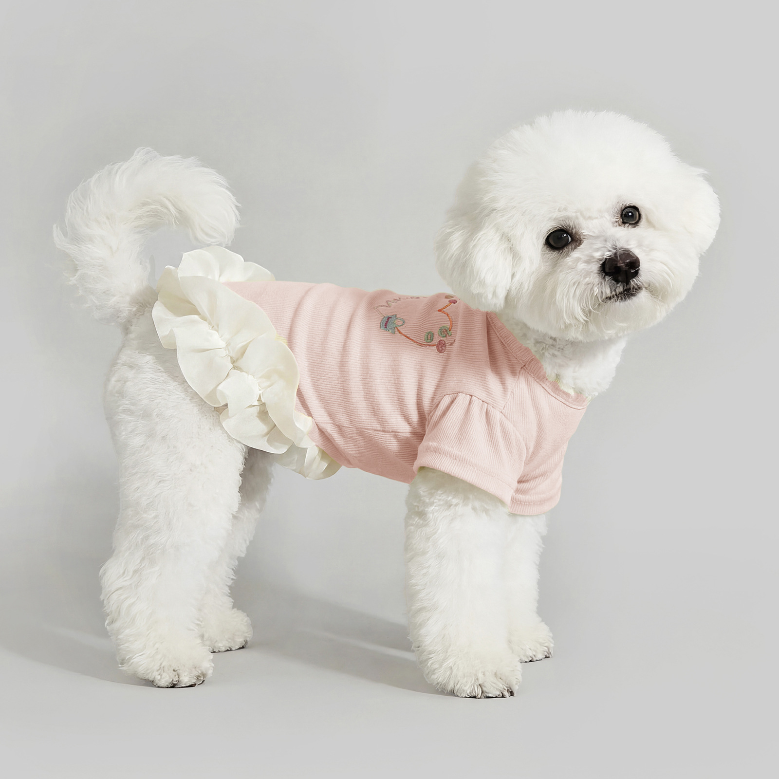 Chaleco refrescante de verano para mascotas con tacto helado, ropa transpirable y fina con protección solar de contraste de color para Bichón Frisé americano._voghion.com