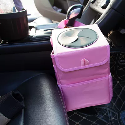 Amazon popular car trash Car storage bag/box - pink