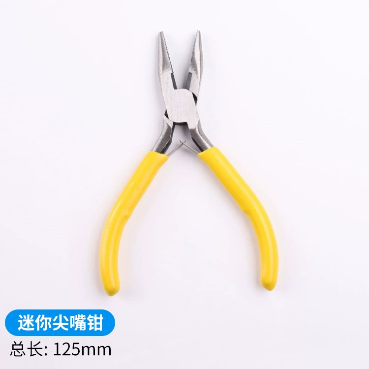 Yellow small handle, pliers, set, handmade