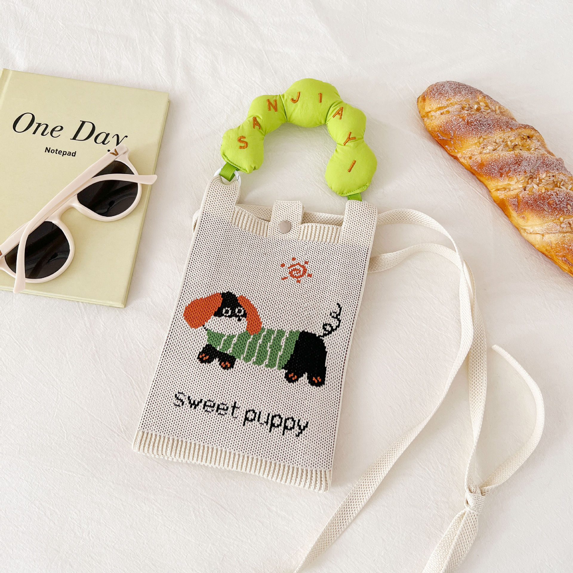 녹색 강아지 휴대폰 가방