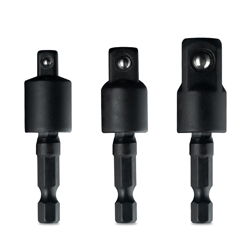 360度风批连接杆风批节1/2电动扳手六角柄转四方头套筒转换连接杆