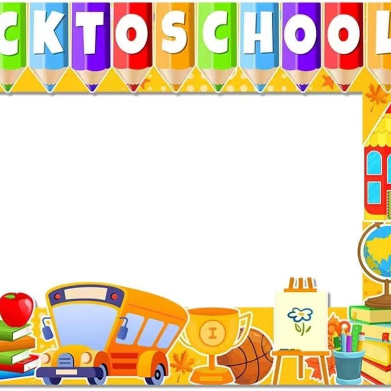 Cross-Border Wholesale Back-To-School Photo Booth Prop Set Including School Bus Photo Frame, Classroom Party Decorations, and Student Supplies