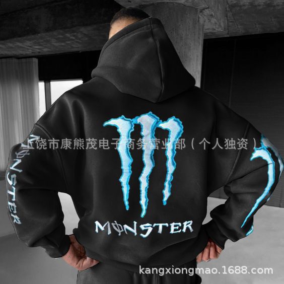 2025秋季新款魔爪男士连帽卫衣时尚休闲3D数码印花欧美外贸跨境|undefined