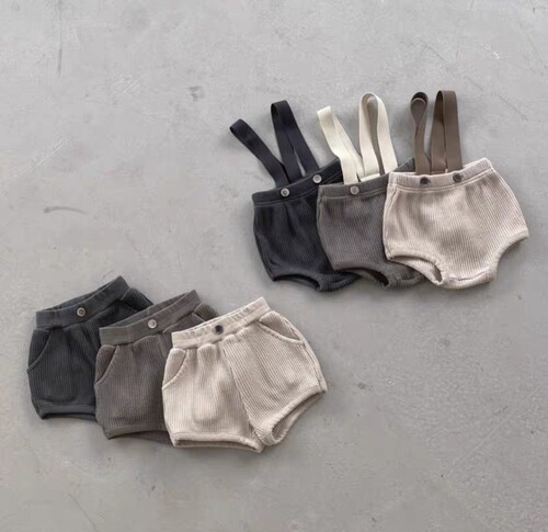 Korean style baby jumpsuit, spring and summer baby knitted overalls, baby pit strips and fart crawling clothes