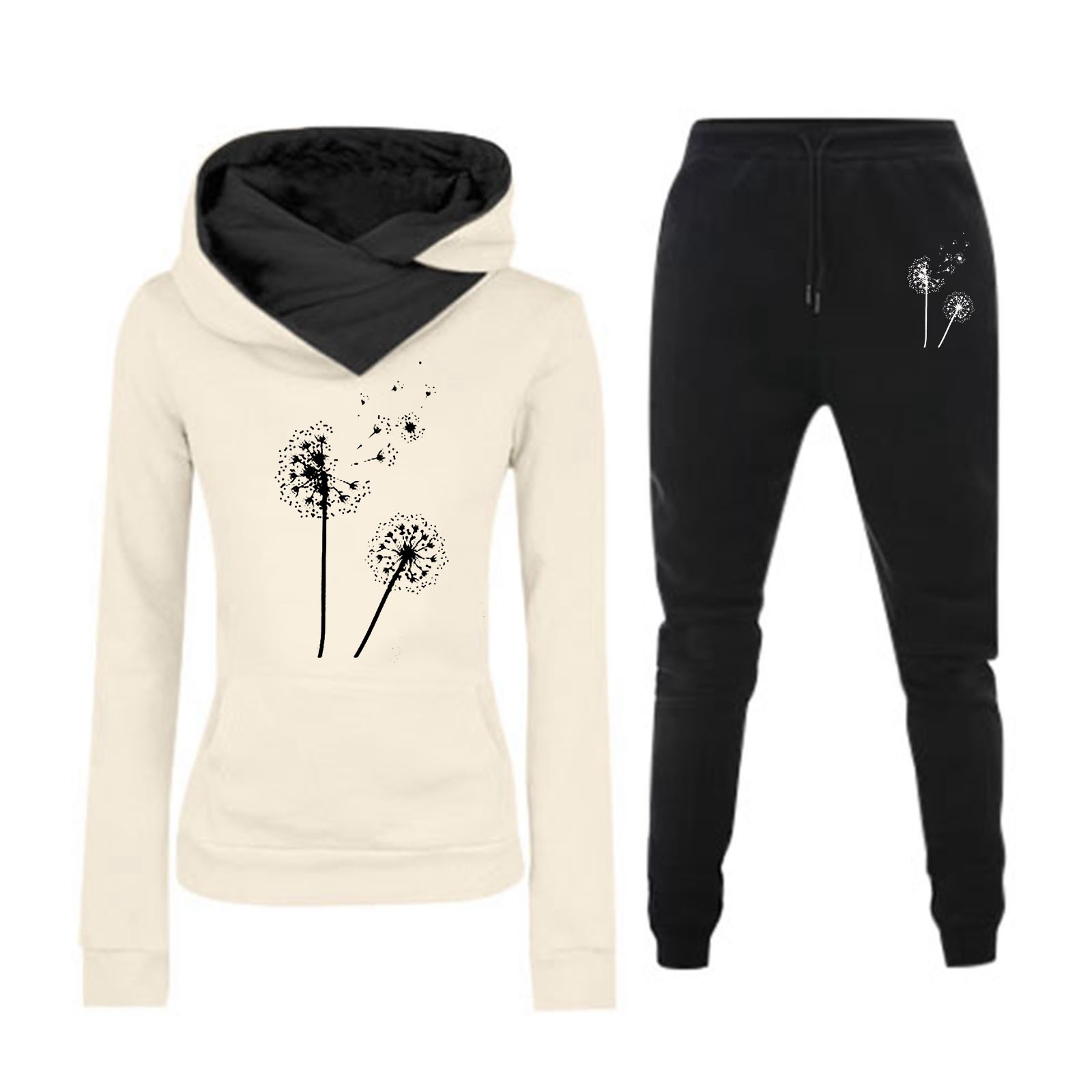 2024 comercio exterior transfronterizo otoño y invierno nuevos pantalones largos ropa de mujer al por mayor con chaqueta deportiva encapuchada de lana