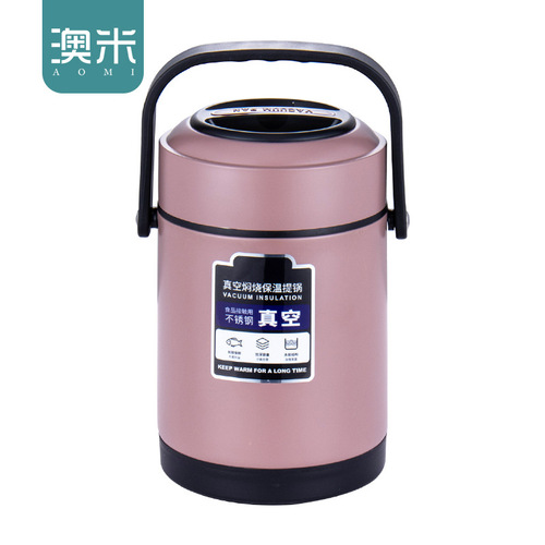 304 vacuum insulated lunch box, multi-layer portable household thermos, student lunch bucket, bento stainless steel handle pot