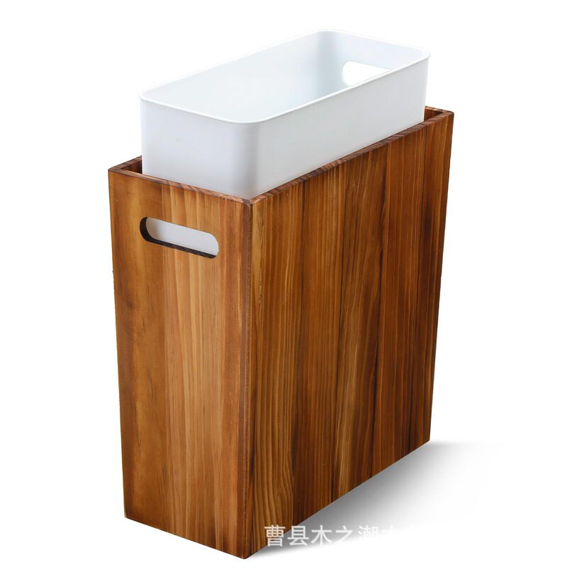 Household wooden trash bin without lid, solid wood wastebasket, wooden garbage storage box, portable solid wood garbage storage bin Household wooden trash bin without lid, solid wood wastebasket, wooden garbage storage box, portable solid wood garbage storage bin