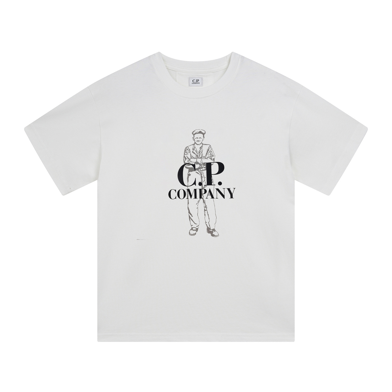 Long-Term Cp. Spring and Summer New Lens Company Round Neck Casual T-Shirt Fashionable and Comfortable Loose Short-Sleeved Men's Cross