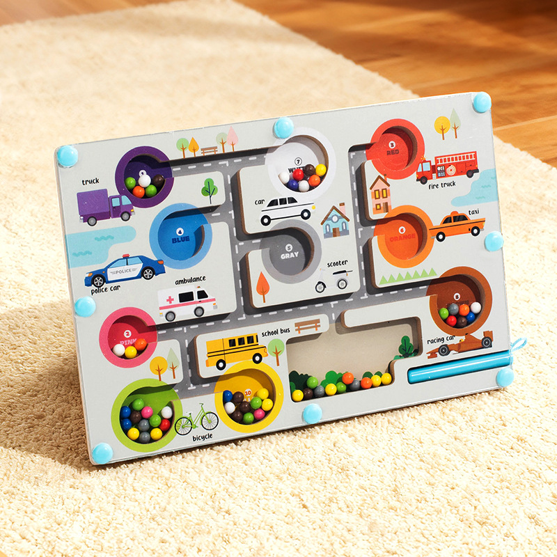 Wooden Children's Ice Cream Dinosaur Intelligence Magnetic Absorption Maze Space Logical Thinking Holding Pen Early Education Educational Wooden Toys