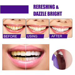 EELHOE v34 Purple Tint Whitening Toothpaste for Beautiful Teeth, Whitening, Smokers' Stains, Plaque Removal, Oral Cleansing