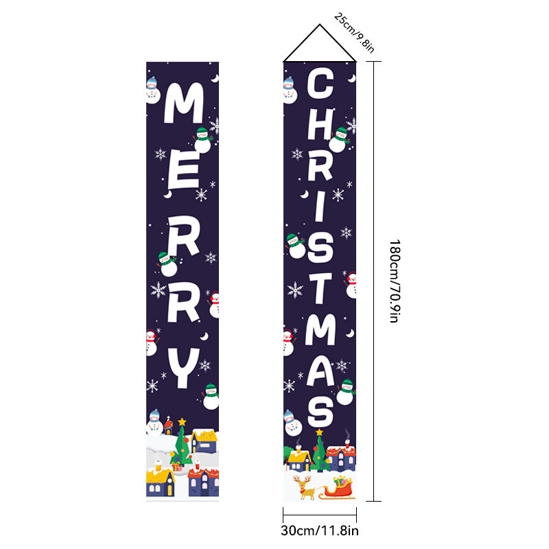 Amazonクロスボーダー新しいクリスマスカプレットドアカーテンお祭り雰囲気アレンジメントクリスマスフラッグ背景布バナー|undefined