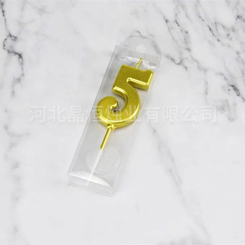 金メッキデジタルキャンドル誕生日パーティーケーキ装飾金銀色輝く時空0-9デジタルキャンドルボックス