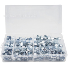 跨境135pcs盒装镀锌迷你卡箍软管夹双耳抱箍水管夹8-18mm组合套装