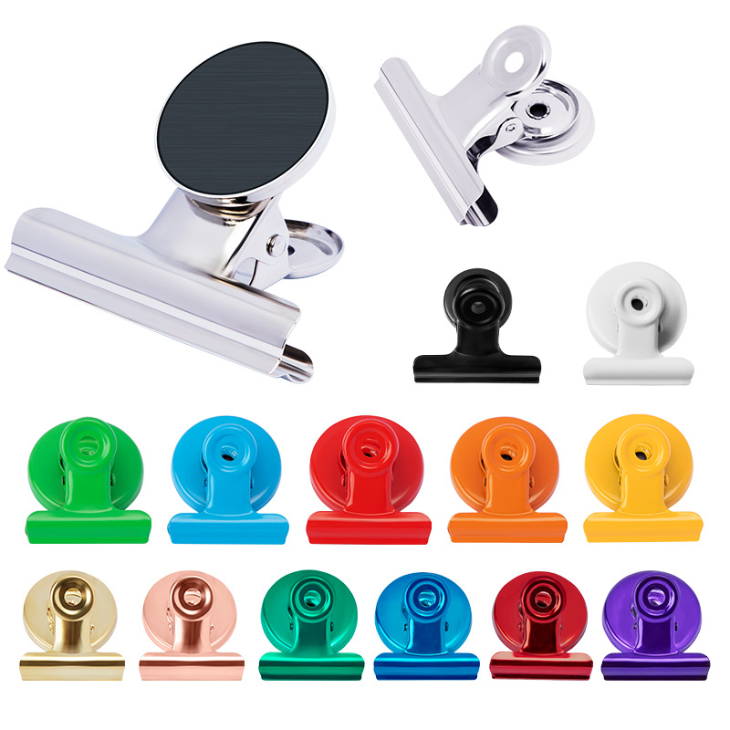 Zhiusted papelería color refrigerador clip magnético en stock 31mm imán de metal clip magnético fuerte multi-Especificación