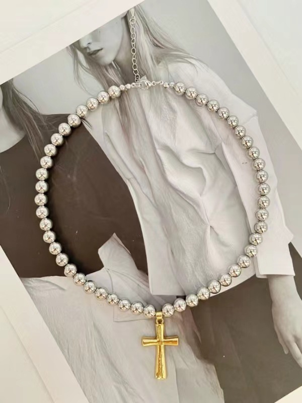 108g Weight Gold Plated Plating Material Copper Gold Plated Plating Cross Pendant Necklace