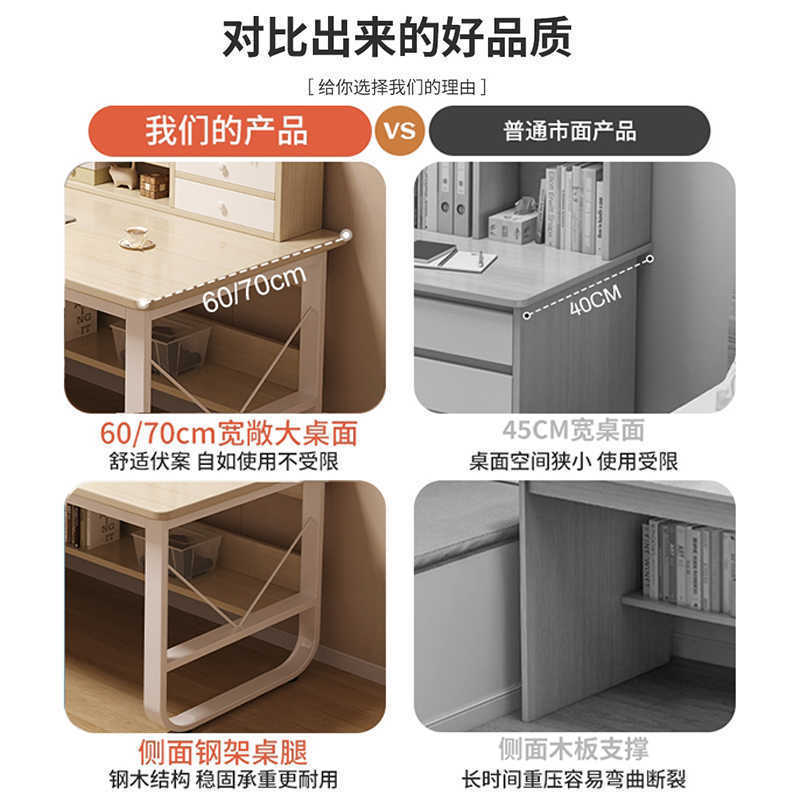 Escritorio de computadora, dormitorio, oficina en casa, escritorio de oficina, banco de trabajo simple, escritorio de estudio para estudiantes, estantería, escritorio integrado