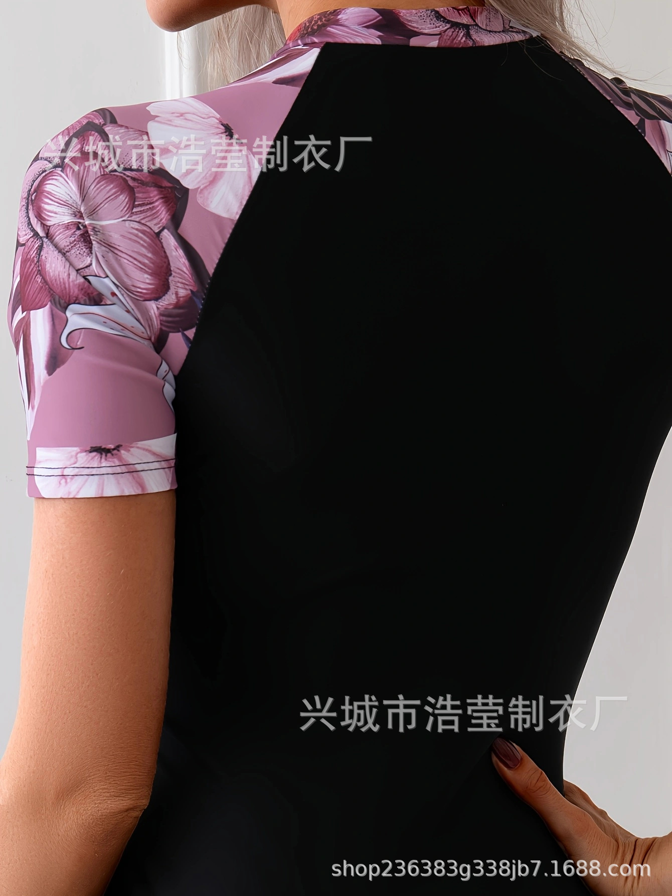 2025 nuevo trajes de baño de impresión de empalme con cremallera transfronterizos europeos y estadounidenses de cuello alto digital Amazon unidad de surf de alta velocidad image 6