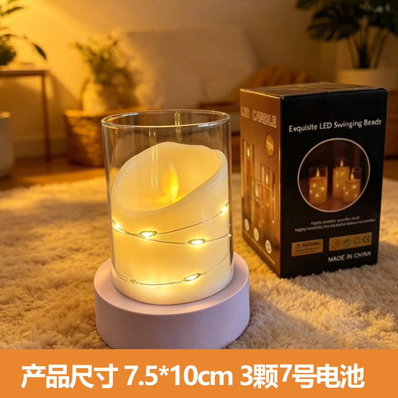Lámpara de vela electrónica transfronteriza LED simulación de taza de vela falsa romántica guía de cumpleaños escena de fiesta props luz de noche