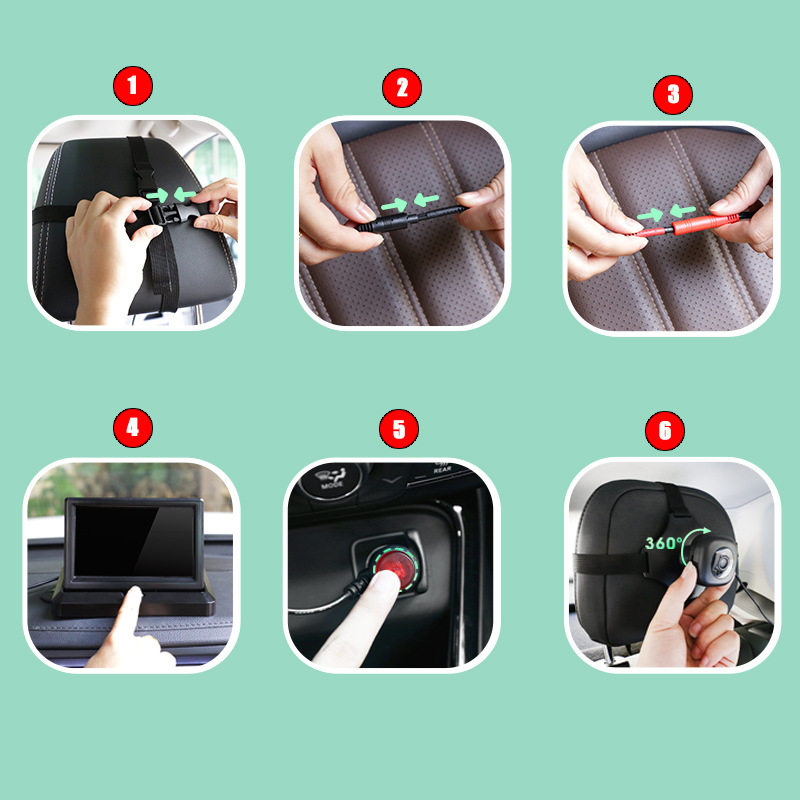 亚马逊爆款宝宝车内监控器后视镜汽车婴儿安全座椅观察摄像头高清