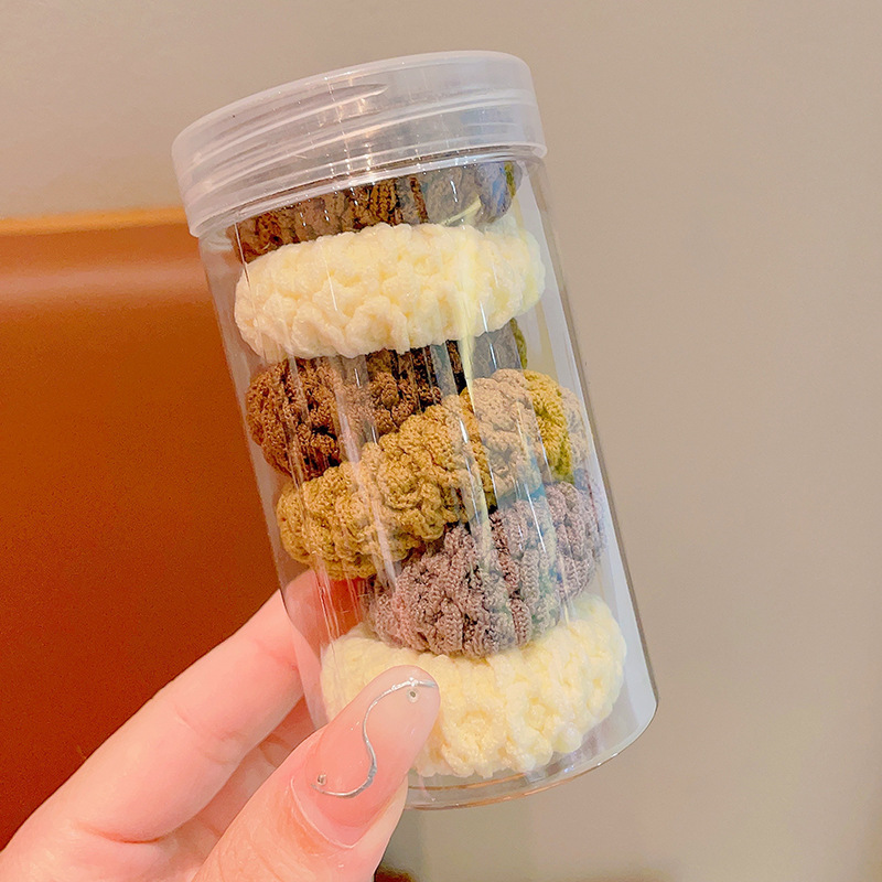 Alta elasticidad y durabilidad como correa de goma para mujeres, color curry simple, cuerda de cabello de cola de caballo alta, anillo de cabello sin heridas de alta calidad