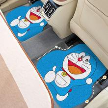 卡通可爱汽车丝圈座垫脚垫耐磨耐脏可裁剪车内装饰易打理垫子批发