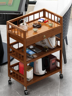 Movable Mahjong Table Coffee Table Tea Rack with Wheels Chess and Card Room Mahjong Machine Small Side Table Storage Rack