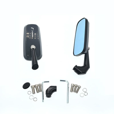 Motorcycle rearview mirror Set Cnc Reflector H2C - short-pole-7cm-rizoma-black-pair-of-two