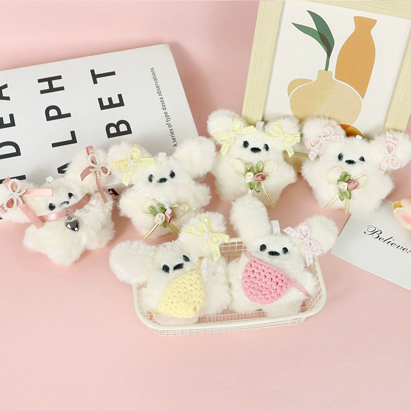 Милая пищащая кукла, маленькая кукла оптом, мультяшные солнцезащитные очки, кукла-кролик, брелок для сумки, плюшевый кулон