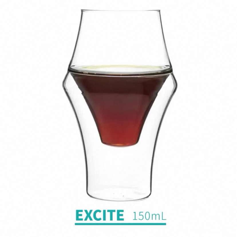 Taza de café de doble capa de vidrio resistente al calor ligero, taza especial de alta calidad, taza de extracto de bebida italiana.