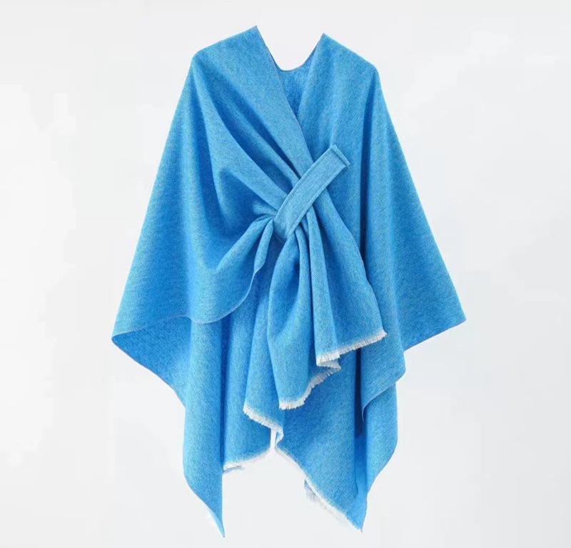 Capa de punto de imitación de cachemira de alta gama, estilo étnico, color sólido, a rayas, chal liso, capa decorativa