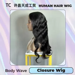 发套huma hair wig 4x4 Lace Front Wigs Body Wave 180% 头套