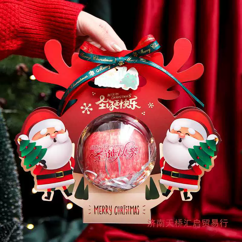 Apple, transparent children's Christmas protective amulet, gift box, bag, Birthday gift