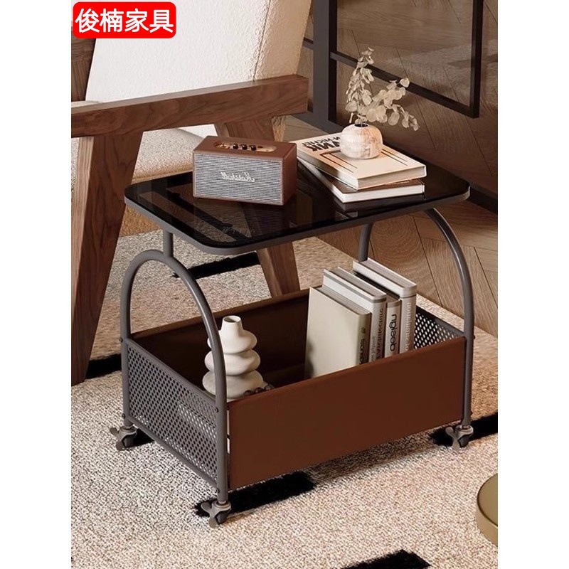 Living Room Sofa Corner Table Mobile Coffee Table Snack Rack Bedroom Bedside Table Side Cabinet Second-Hand Trolley Side Table
