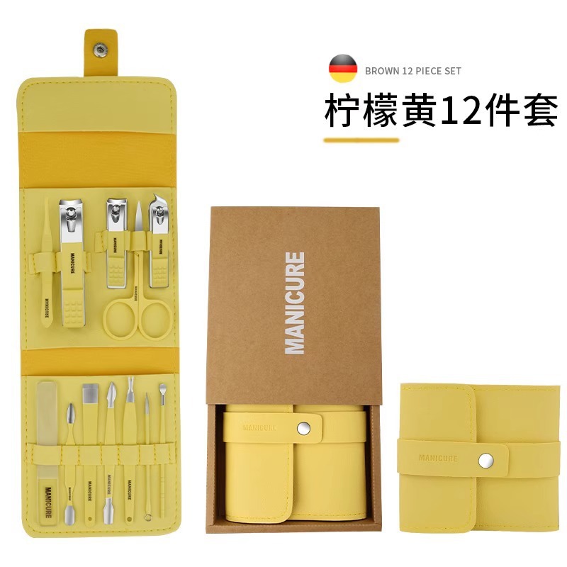 Kit de herramientas Pedicer 16 acero inoxidable Nail Cutter Kit Nail Cutter cucharas de orejas tijeras de piel muerta tijeras de uñas inclinadas