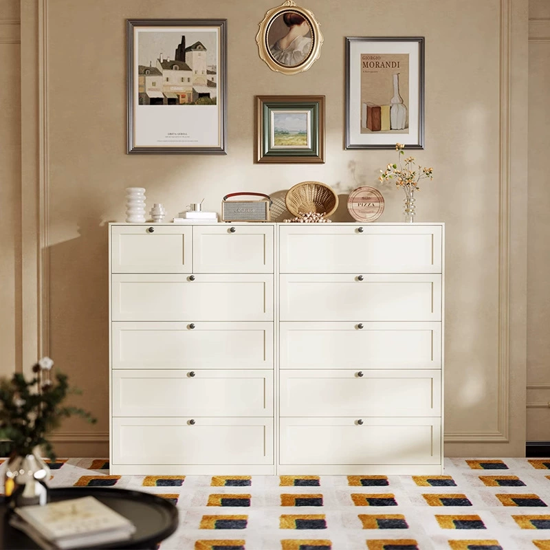 Стальной комод, современный простой железный шкаф для хранения, шкаф для хранения, комод, напольный многослойный шкаф с ящиками в кремовом стиле