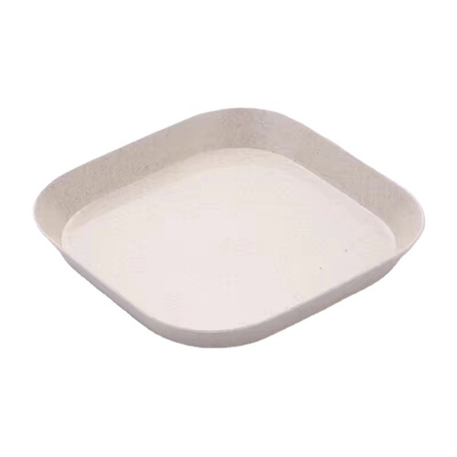 Wheat Straw Square Boneless Snack Tray Home Dried Fruit Plate Fruit Vegetable Plate Plastic Dinner Plate Small Plate Wholesale