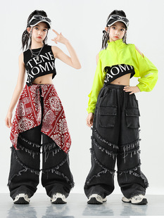 Children's Jazz Dance Girl Costume Jazz Sweet Cool Style Suit Fashionable Catwalk Kidsren's Hip-Hop Clothing Performance Clothing