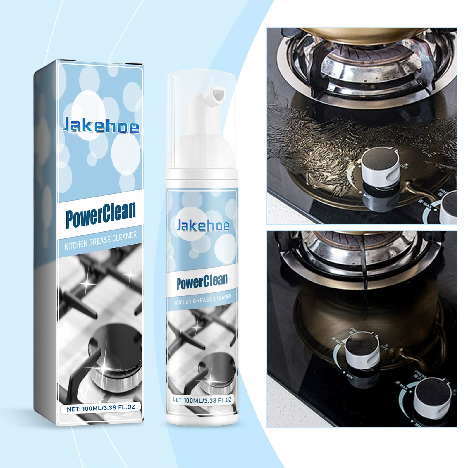Пенное средство для чистки кухонной вытяжки от тяжелых масляных пятен JAKEHOE