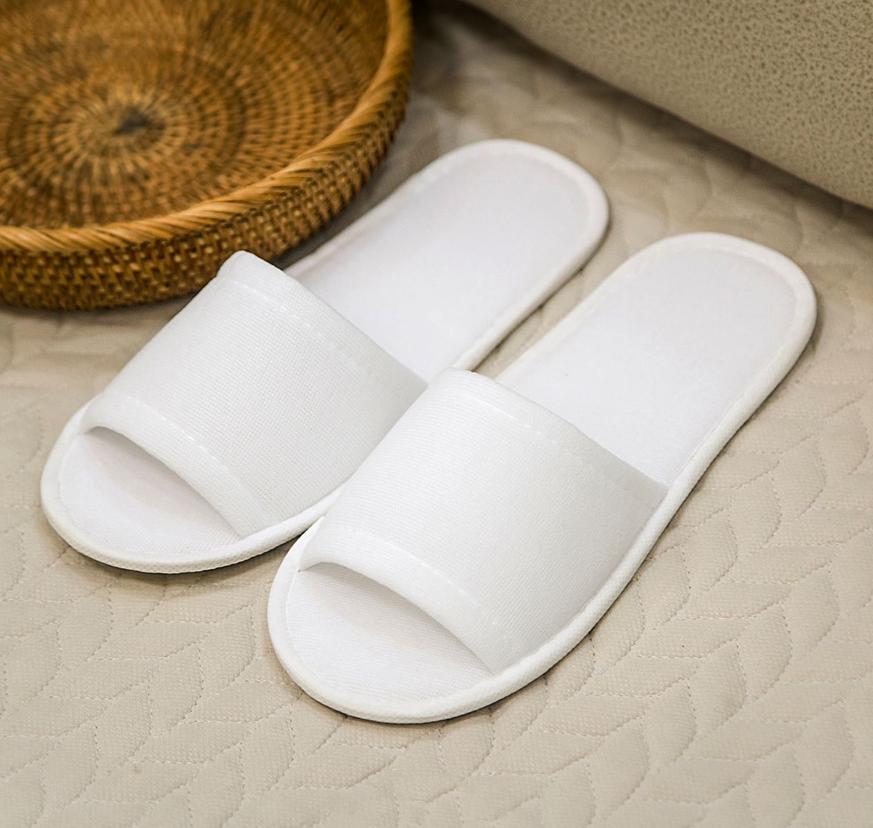 [No. 012] 4MM Willow Leaf Pattern Non-Slip Sole Really Beautiful Cloth Slippers (Open Style)