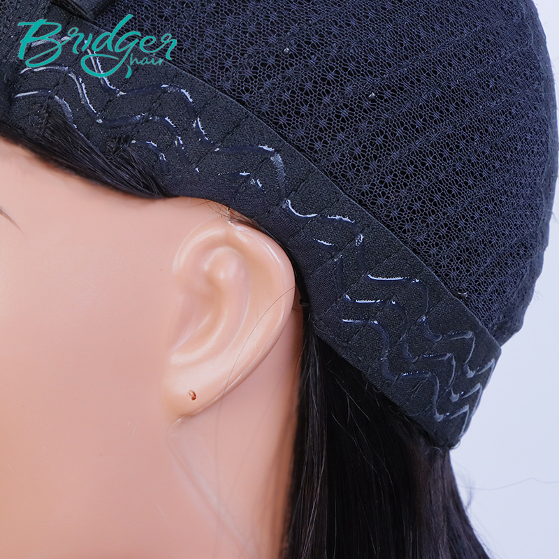 2*6 no glue glueless double draw BOB new black back net human hair wig_voghion.com