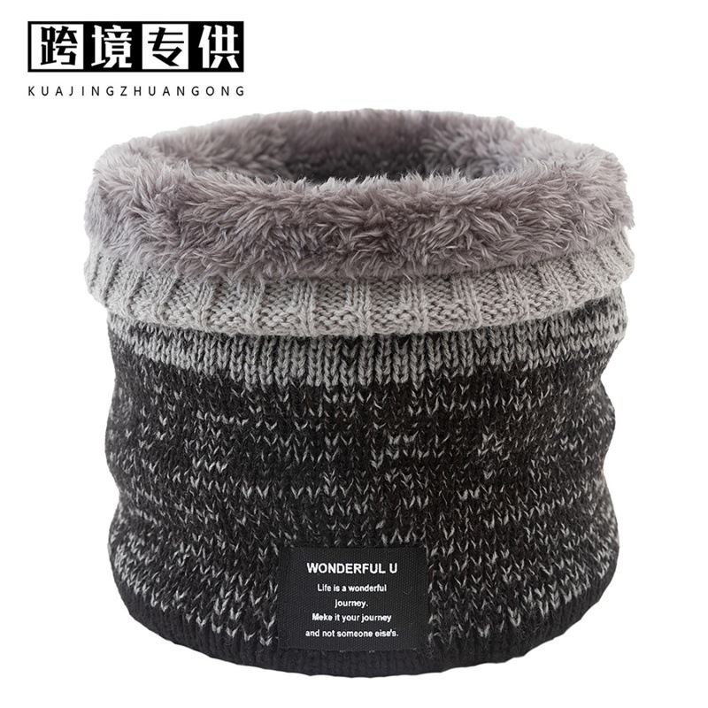Keep warm universal fleece woolen knitted scarf, gradient, increased thickness