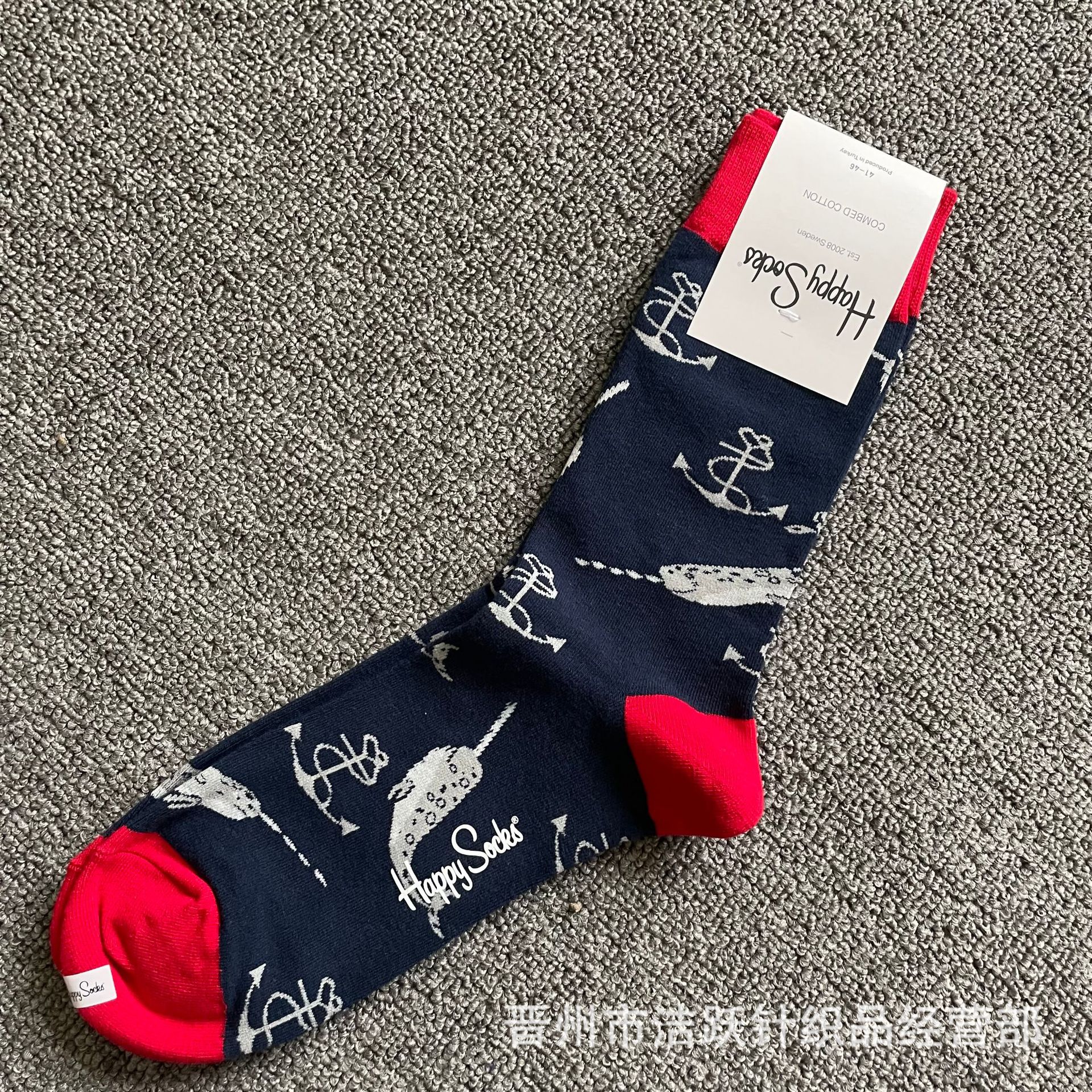 Happy socks新品高品质ハイレザー男性ソックススウェーデンコットンソックスファッションソックスカップルinsロング美脚ソックス