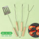 Factory wholesale outdoor barbecue three-piece multi-functional wooden handle carbon clip shovel barbecue fork barbecue accessories tools supplies