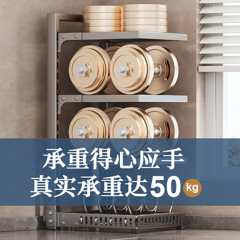 Estante de la olla de la cocina estante de almacenamiento encimera del hogar multi-funcional fregadero gabinete en capas estante de la olla estante de almacenamiento de la olla