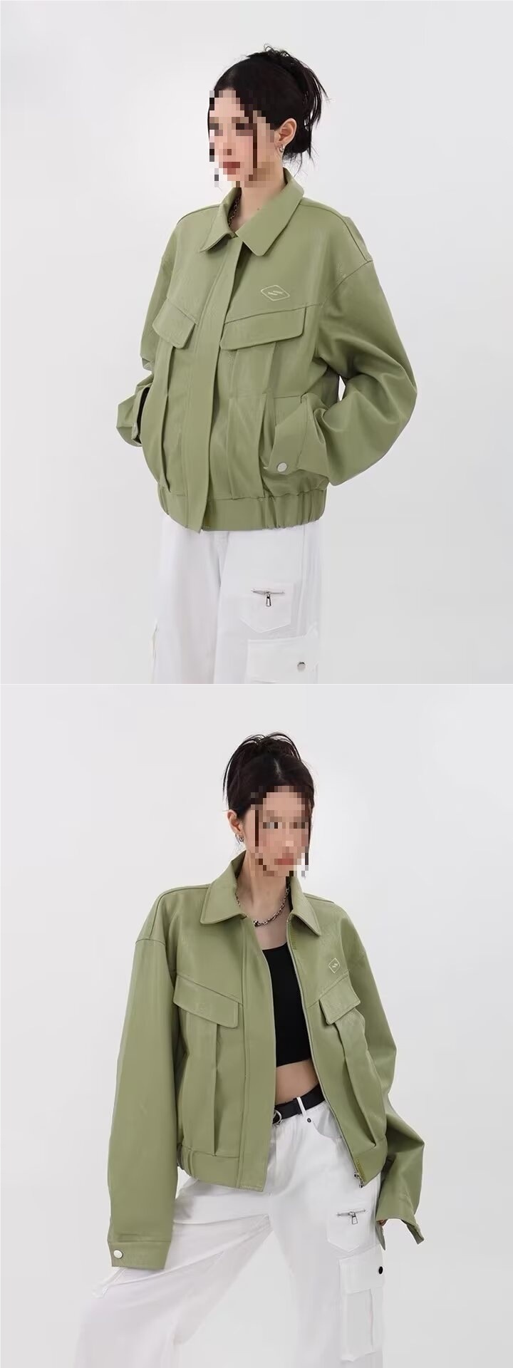 boy Lazy American Retro Short Loose Motorcycle Leather Jacket For Women, Autumn And Winter New High Street Coat_voghion.com