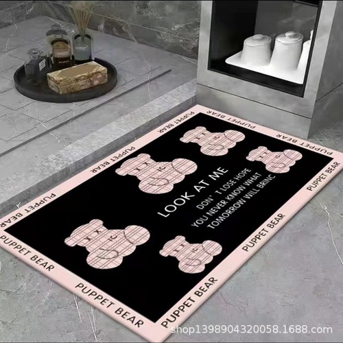 Bathroom door absorbent floor mat bathroom anti-slip door mat bedroom mat cartoon anti-slip mat carpet mat home