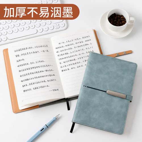 Notebook Wholesale Thickened A5 Leather Notebook B5 High-end Business Meeting Notepad Printable LOGO
