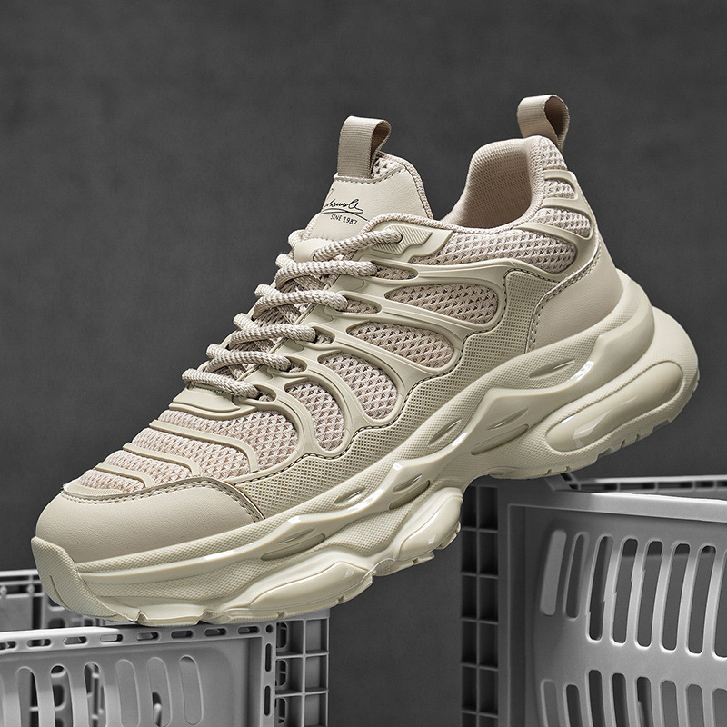 Zapatos de hombre de samurai negro verano respirado de malla de alta calidad deportiva ocio para correr cojín de aire aumentado con suela gruesa zapatos de moda