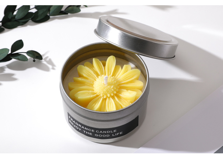 Cute Simple Style Daisy Wax Scented Candle Home Fragrance display picture 1